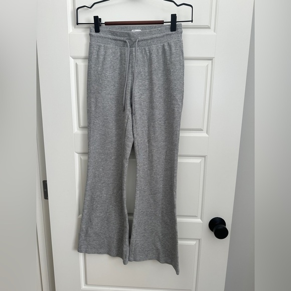 Aritzia Sunday Best Gray Flare Waffle Knit Pants - Picture 3 of 5